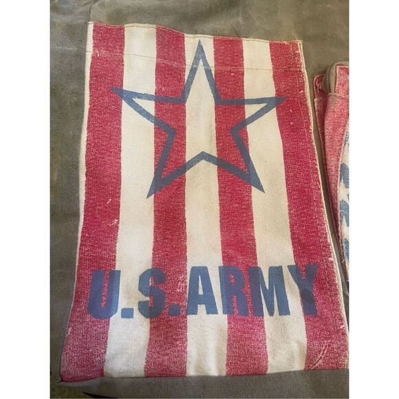 The Barrel Shack Leather Recycled Canvas Tote Patriotic One Size-NWOT - Picture 14 of 16